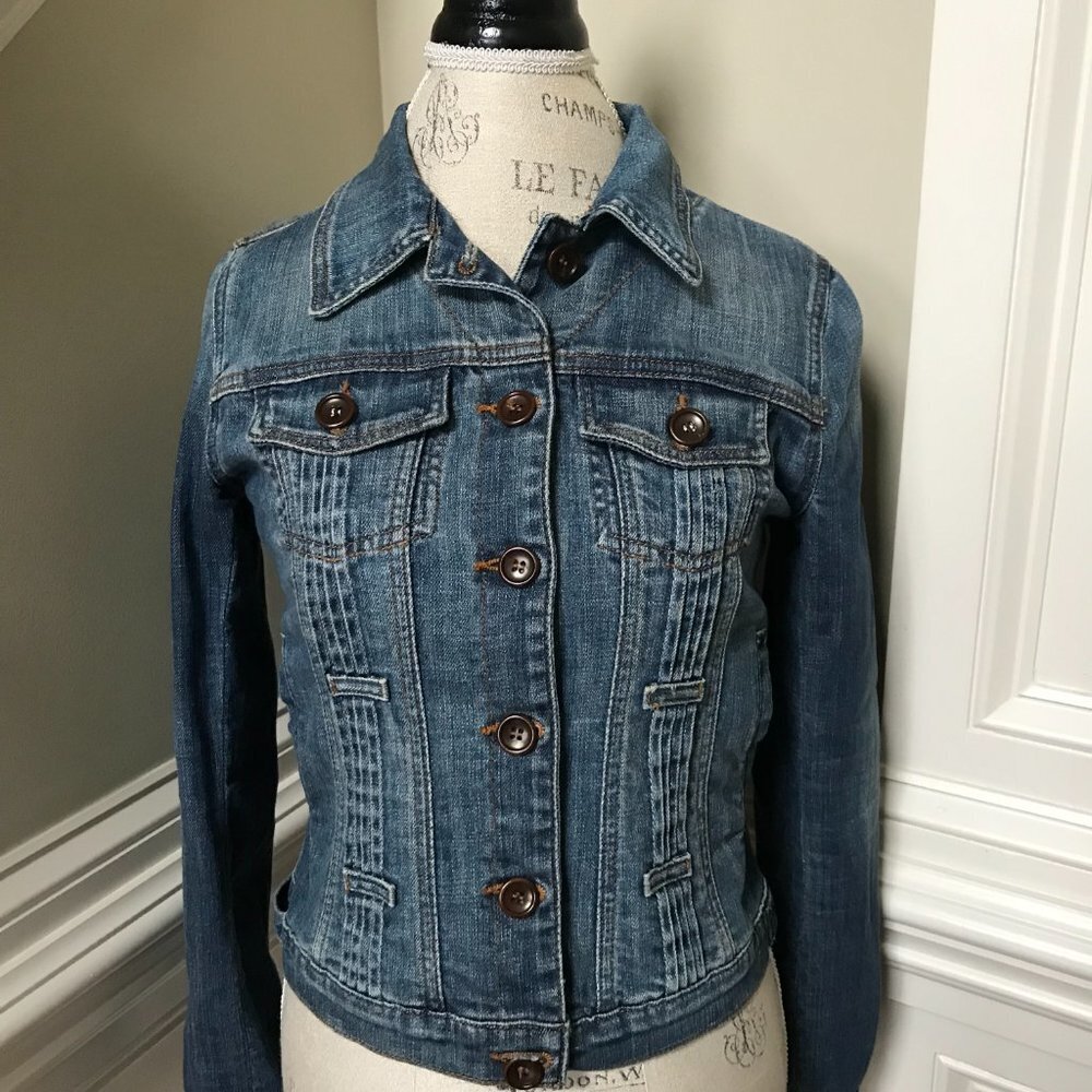 Joe's Jean Jacket Denim Womens Medium Blue Button Down Long Sleeve Cotton Collar - Picture 6 of 15